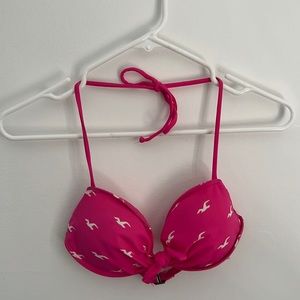 Hollister pink logo bikini top